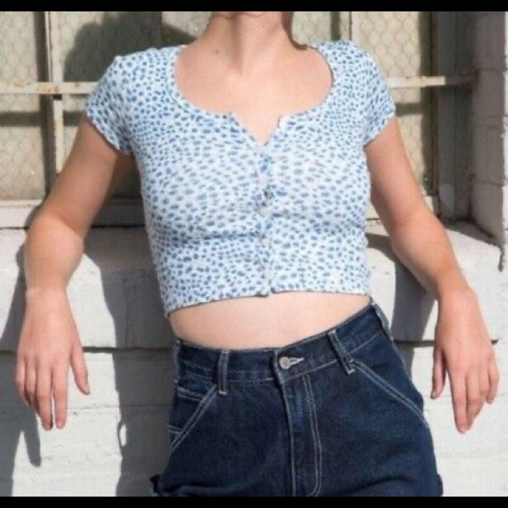 Blue brandy Melville zelly chetah top